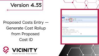Vicinity 4.55- Proposed Costs Entry: Generate Cost Rollups