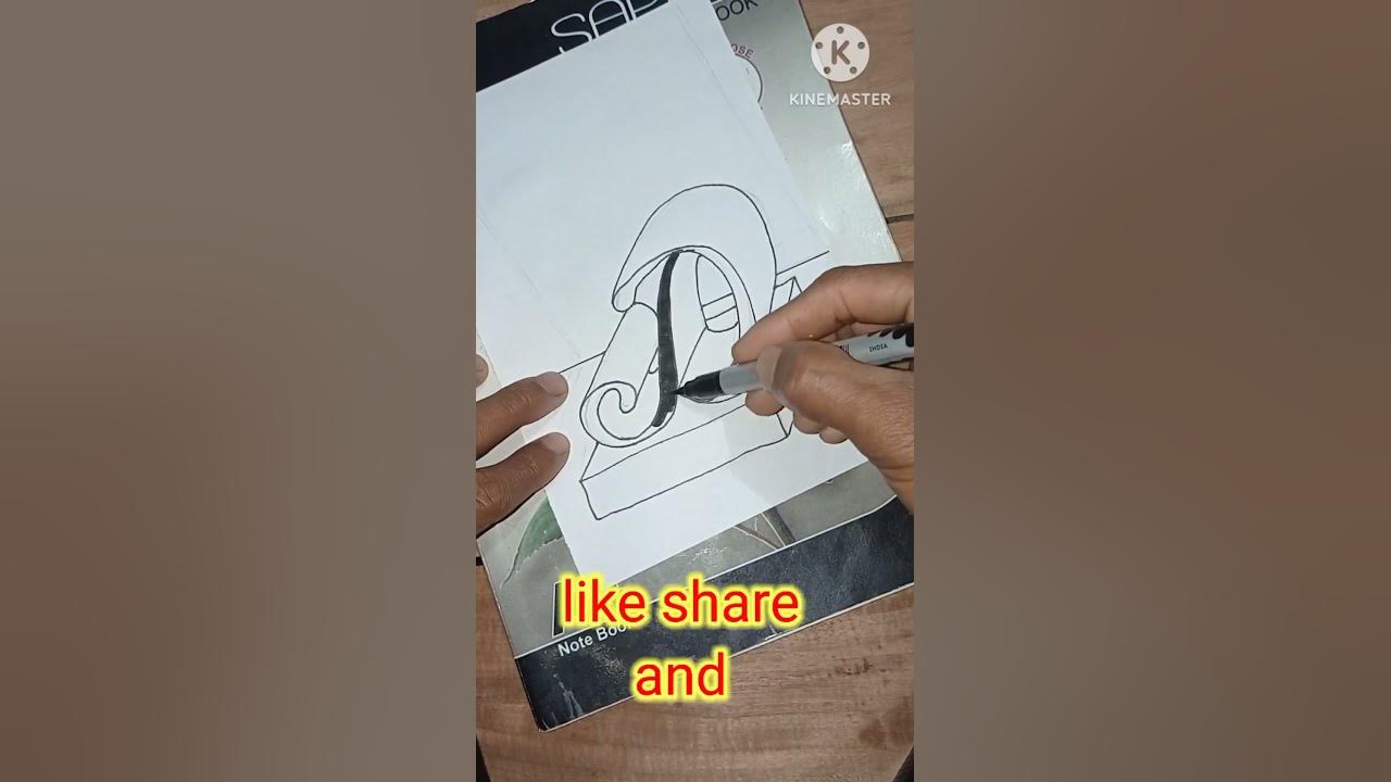 very easy-drawing 3D letter D#todh#ytshort#trending#indianart#short ...