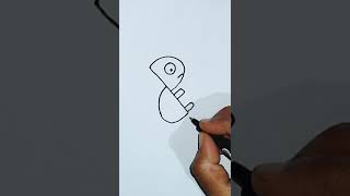 Turtle 🐢 drawing from Letter P | Easy Drawing for kids | #shorts