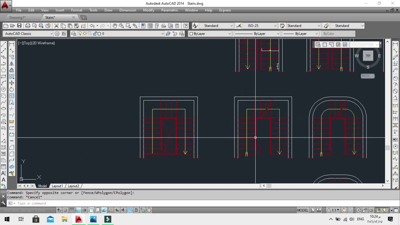 تابع طريقة رسم الدرج على الأوتوكادStairs in AutoCAD