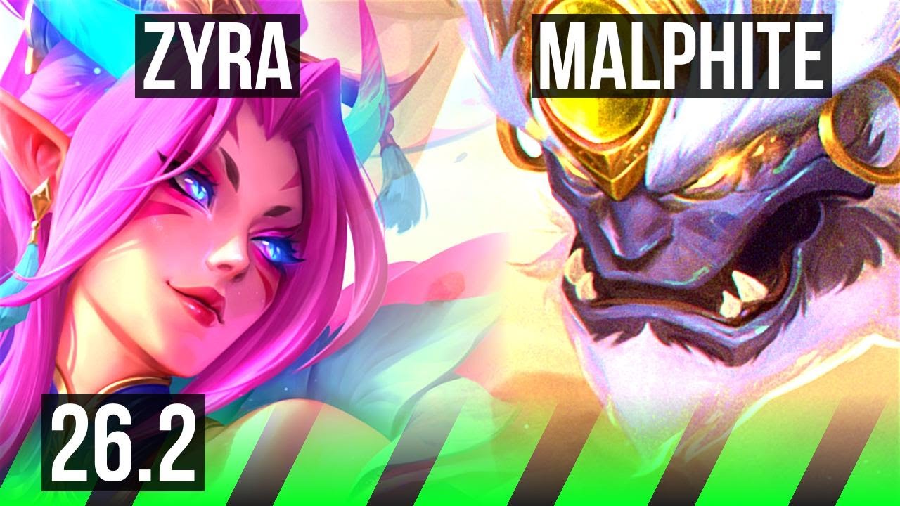 ZYRA vs MALPHITE (JGL) | Good KDA: 13/1/10 | EUW Master | 26.2