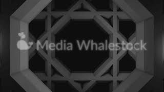 Monochrome animation of grey moving squares with hexagons inside, seamless loop. Animation