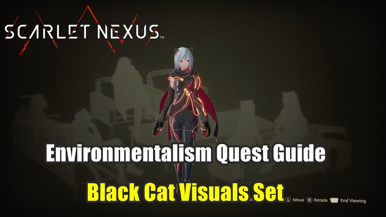 How to get Black Cat Costumes - Visuals Set - Environmentalism Side Quest Guide Scarlet Nexus