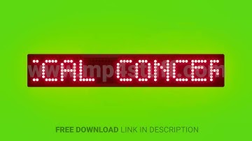 Musical Concert Starts at 8 Pm Scrolling Red Dot Matrix LED Text Animation on Green Screen Seamless