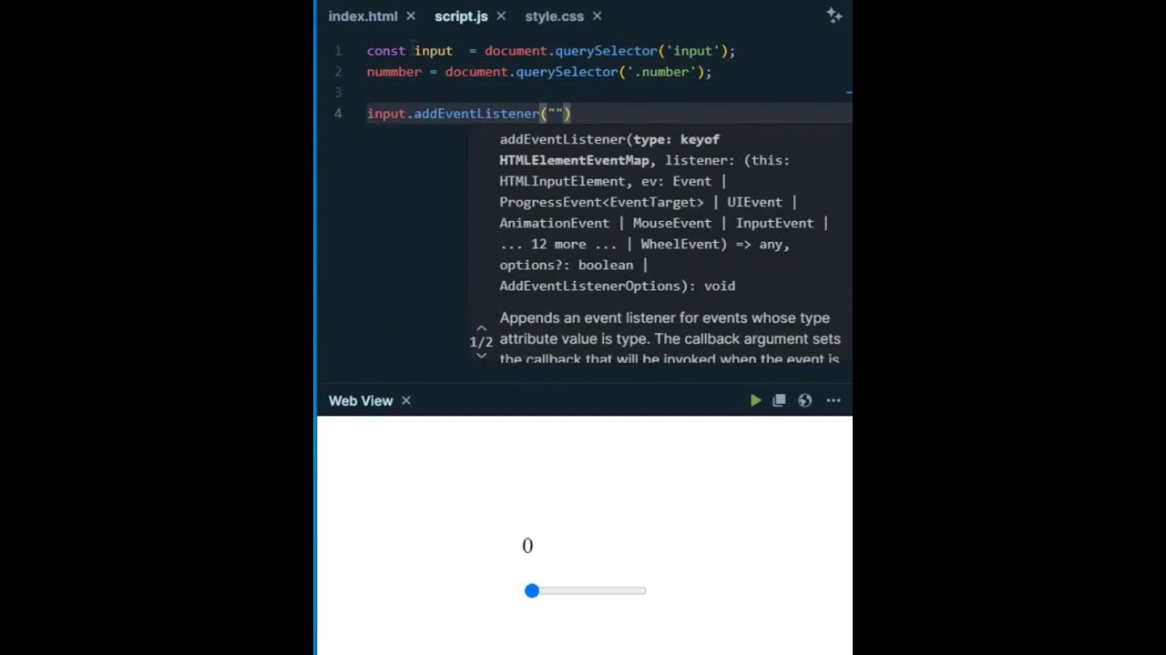 Input Slider in JavaScript