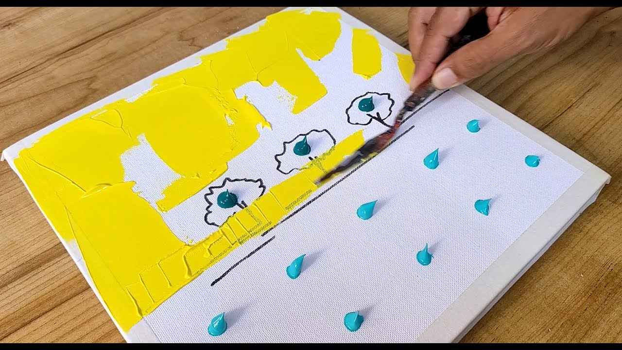 Easy Acrylic Painting Technique For Beginners / Step By Step - YouTube