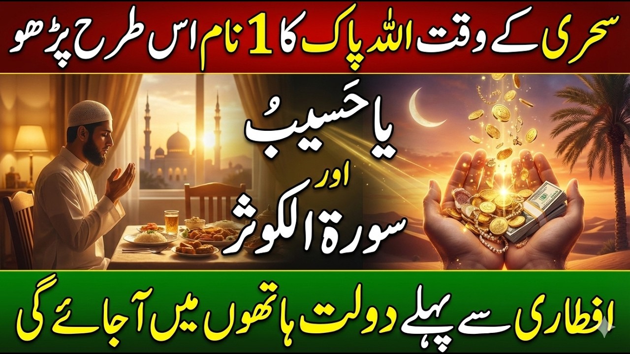 Sehri Ke Waqt “Ya Hasibu” Parh Lein 🤲| Rizq Aur Barkat Ka Khaas Amal | Ramzan Special