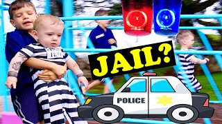 BABY ESCAPE POLICE Community Service at the Park! Babies Clean Up Litter Funniest Kids Videos