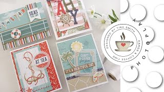 Patterned Paper Play | Super Easy cards with the 12x12 Ship to Shore Collection by Photoplay Paper