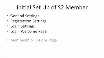 Overview of S2 member initial set up