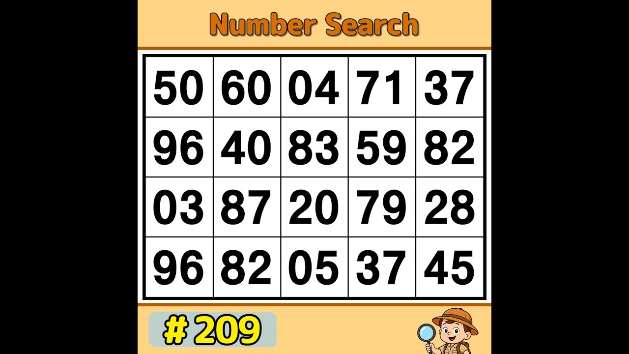 【JimmyPuzzle】 Keep Your Brain Young with Fun Puzzles! 《Number Search｜Brain Training》 #209