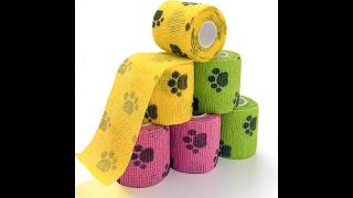 6 Rolls Vet Wrap Cohesive Bandage - Safe Comfortable and Waterproof Pet First Aid Tape