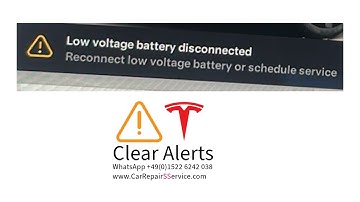 How to clear Tesla Low voltage battery disconnected alert