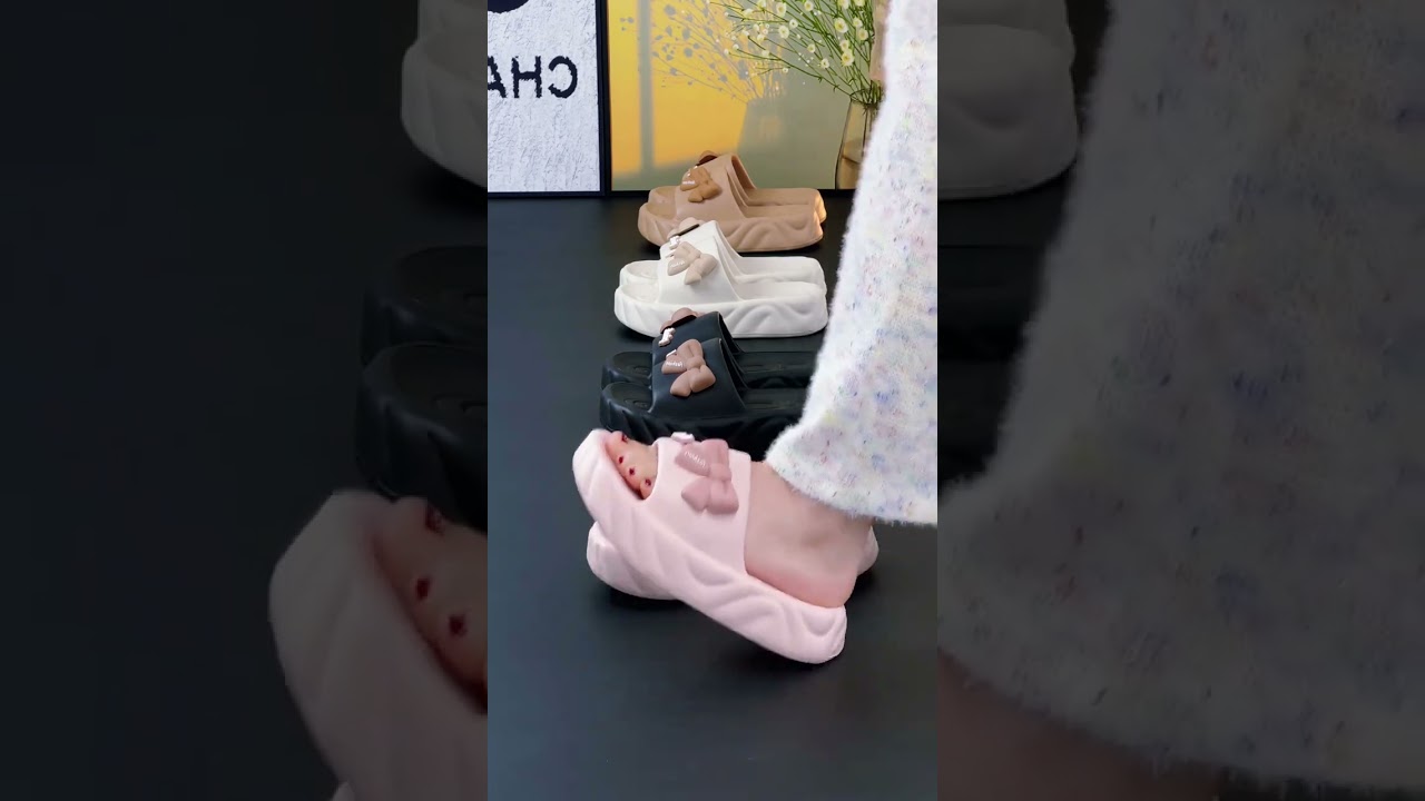 soft and comfortable bow-knot thick-soled slippers 