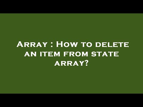 Array : How to delete an item from state array?