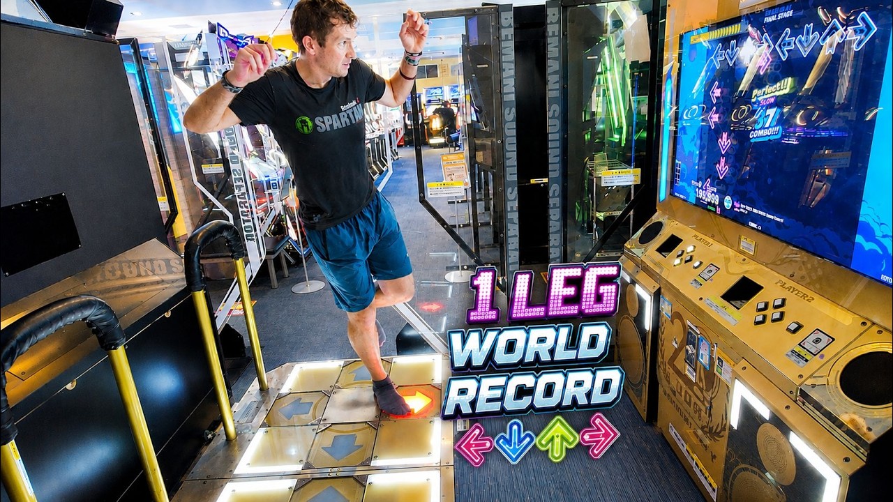 Dance Dance Revolution 1 Leg - World Record!