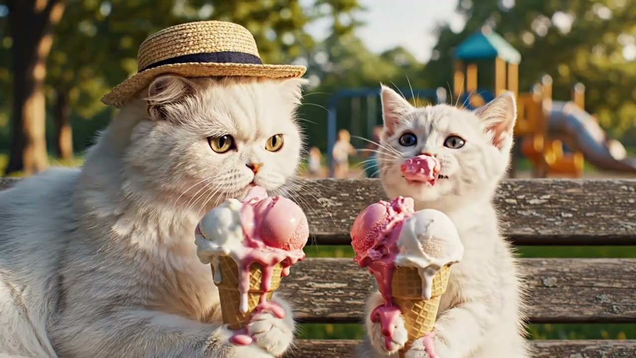 Mama cat helps her child understand life better.