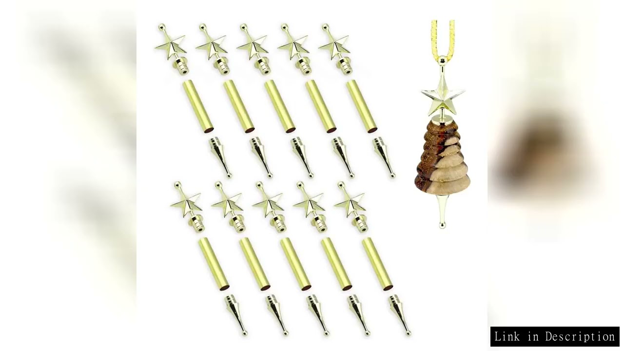 A59T 10 Set Christmas Tree Ornament Woodturning Project Kit, Christmas-Crafts DIY Tree Hanging Decor