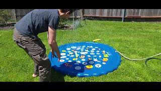 SPLASH PAD 67 INCH OUTDOOR POOL WITH WATER TOYS UNBOXING AND DEMONSTRATION