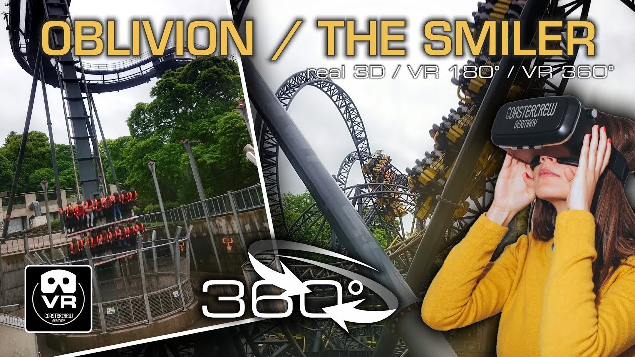 3D 4k VR Oblivion & The Smiler Roller Coaster Alton Towers 360