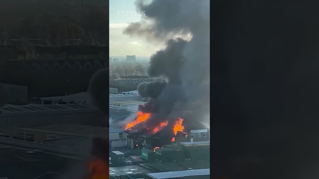 Firefighters battling HUGE blaze at west London warehouse