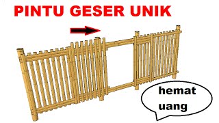 Cara membuat pintu pagar geser dari bambu hemat uang