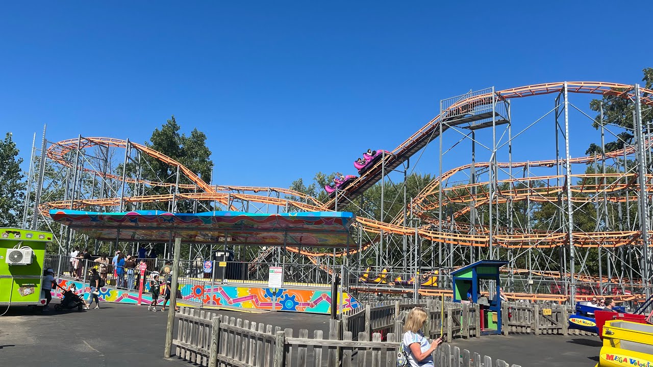 Super Cyclone Roller Coaster Backrow On-Ride POV Santa’s Village Amusment Park Illinois