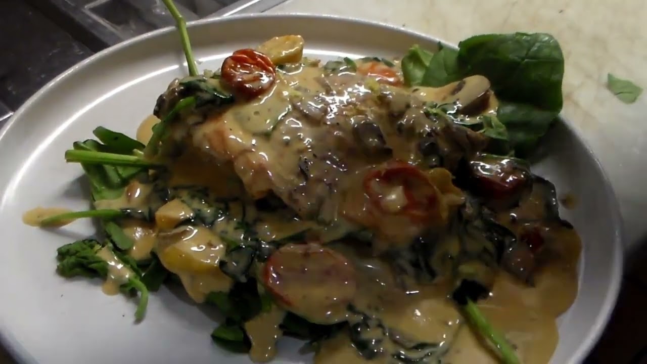 Broadcasting at Brian's - Salmon Florentine