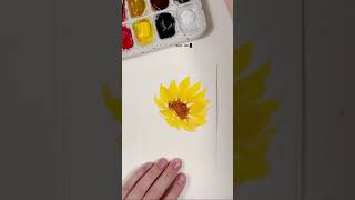 How to paint an easy watercolour sunflower￼