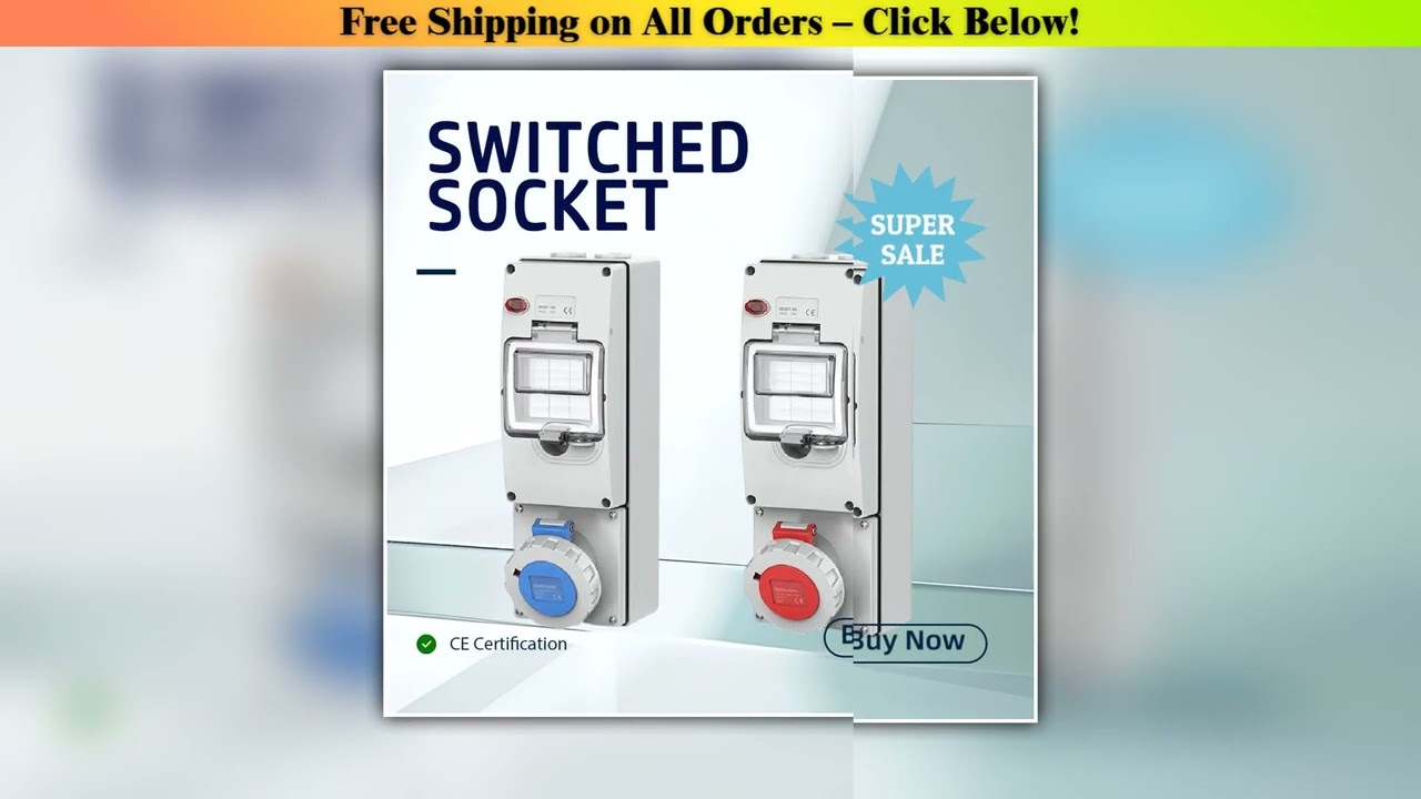 EU Standard 32A CEE Industrial Socket MCB Enclosure | 3PIN/4PIN/5PIN for Electric Vehicle (EV)