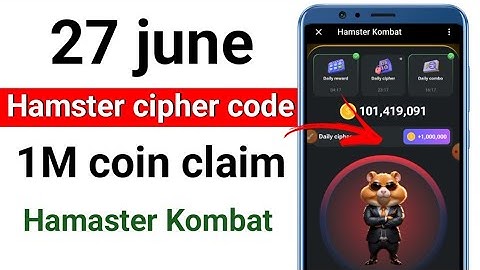 27 June Morse Code Hamster Kombat. 1 Million Points Daily Cipher | Hamster Kombat Today Daily Cipher