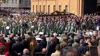 Easter procession takes to the streets of Malaga in Spain