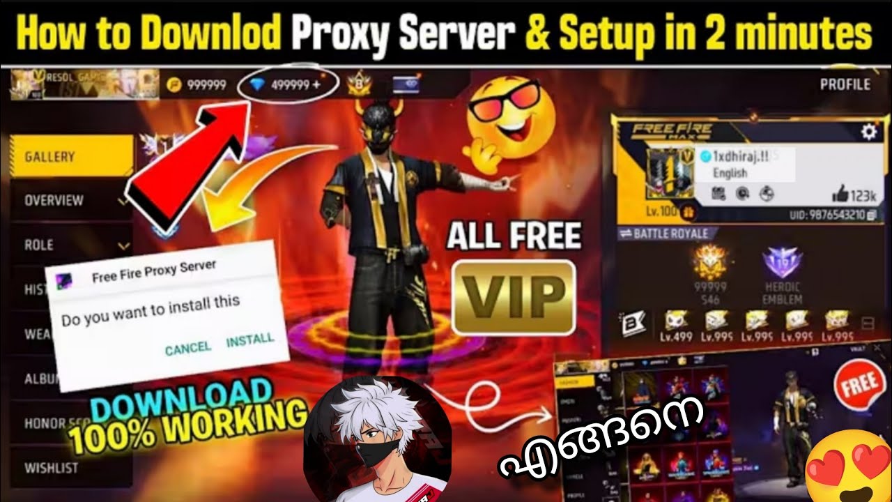 🤔 How to Download Proxy Server 📈| Direct Download no rout / Android - IOS ✅ | FREE FIRE MALAYALAM 🗣️