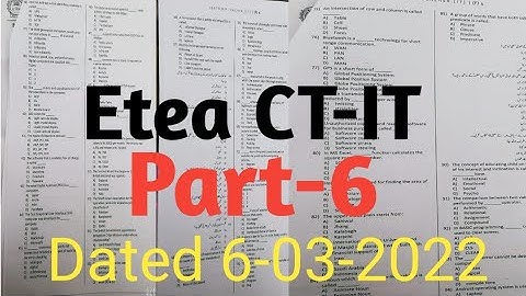 Etea CT IT Test Dated 6-03-2022 Part-06| CT it part-6 march 2022 kpk