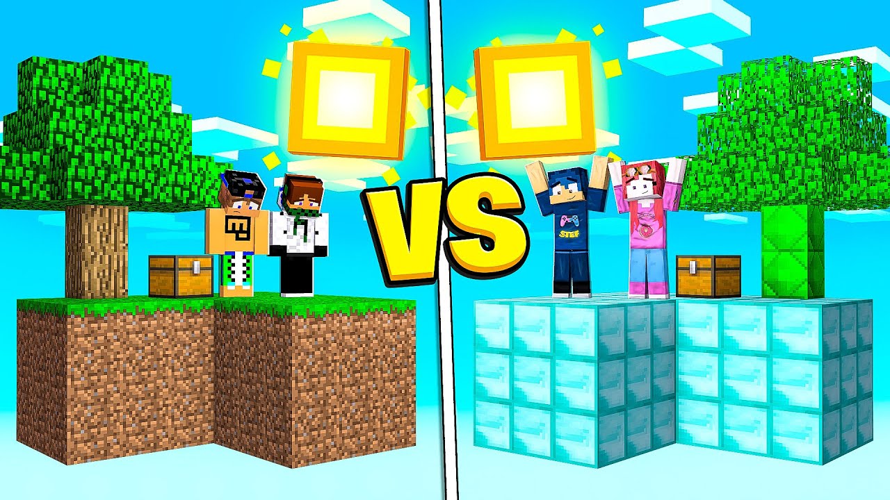 ISOLA DI TERRA VS ISOLA DI DIAMANTE CONTRO I MIEI AMICI! - MINECRAFT