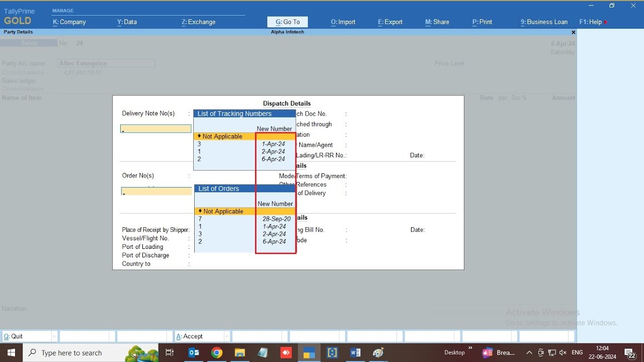 Tally Add On : Date wise Sorting in Order/Challan/Receipt Selection in ...