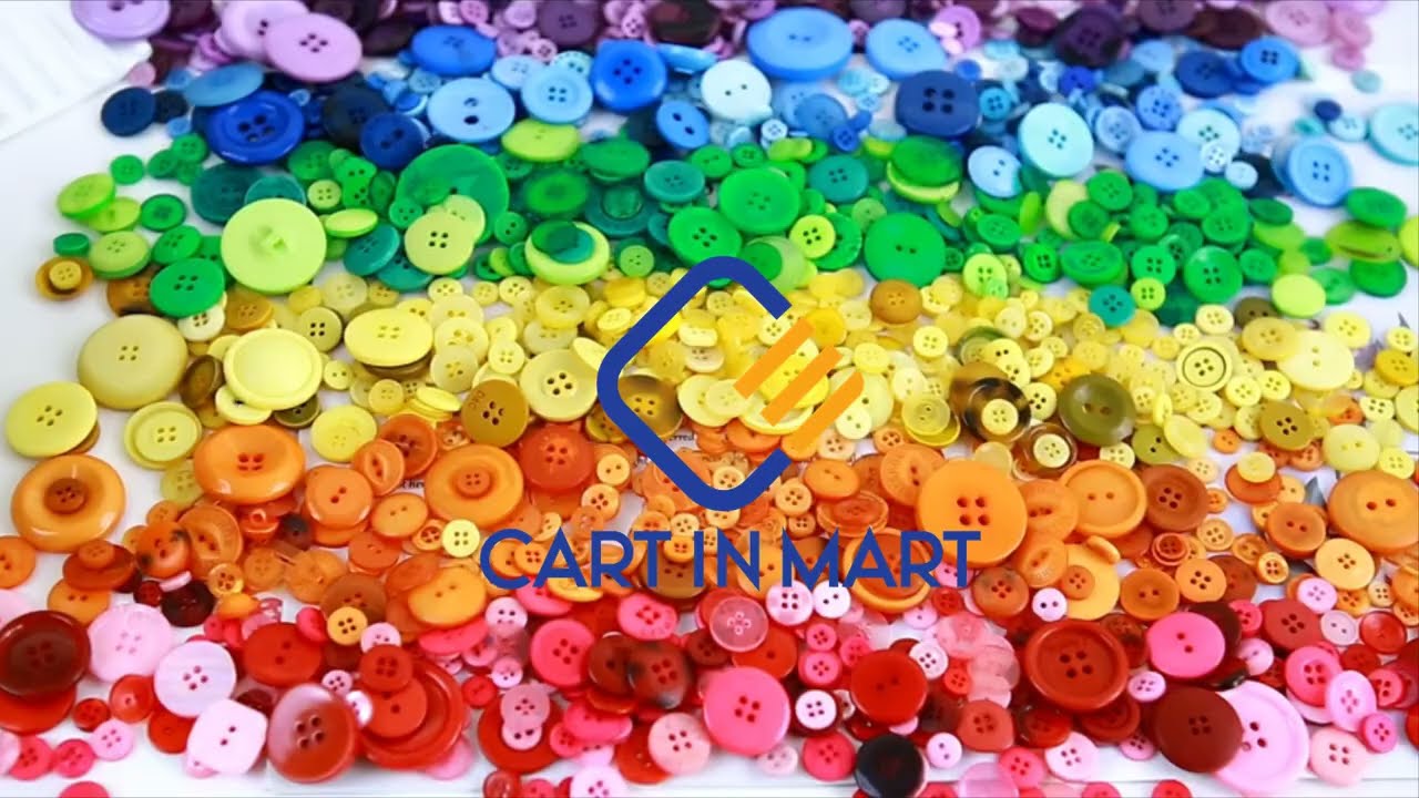 Cart in Mart 1500 Piece Round Resin Buttons Mixed Color Assorted Sizes For Crafts Sewing