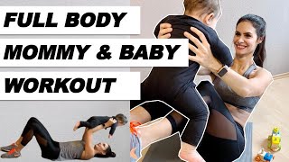 25 MIN BEST FULL BODY WORKOUT WITH BABY - Postpartum Mommy Baby Fitness At Home I With Instructions!