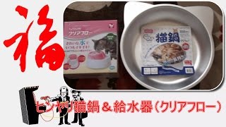 猫鍋と給水器（ﾋﾟｭｱｸﾘｽﾀﾙｸﾘｱﾌﾛｰ）をためしてみる