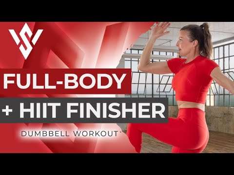 20 Min FULL BODY DUMBBELL WORKOUT + NO JUMPING HIIT Finisher - YouTube