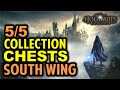 The south wing all 5 collection chests locations  hogwarts legacy