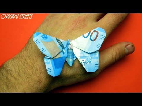 Оригами бабочка из купюры