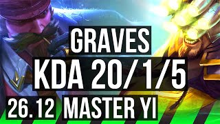 GRAVES vs MASTER YI (JGL) | Good KDA: 20/1/5 | EUNE Grandmaster | 26.12