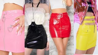 New Launched And Stylish Different Types Of Latex Leather Skirts Designs And Ideas For Stylish Girls