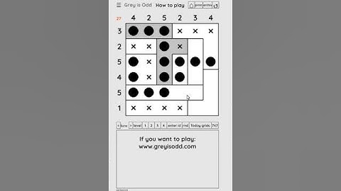 Grey is Odd - Today grids. Solution level 3 6X6 dated 03-03-2024