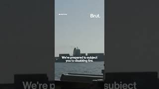 Here's the moment the U.S. navy fires on an Iranian-flagged cargo vessel.