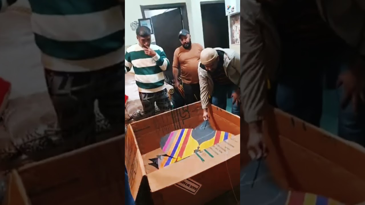 Kite stash Opening Box of new kites 