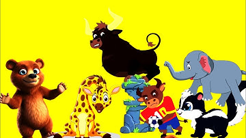 Hickory dickory dock🔥elephant, bull, skunk, giraffe, bear 🦒🐂🐻🐘🦨