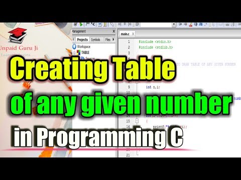 C Programming Tutorials | How to create a Table in C
