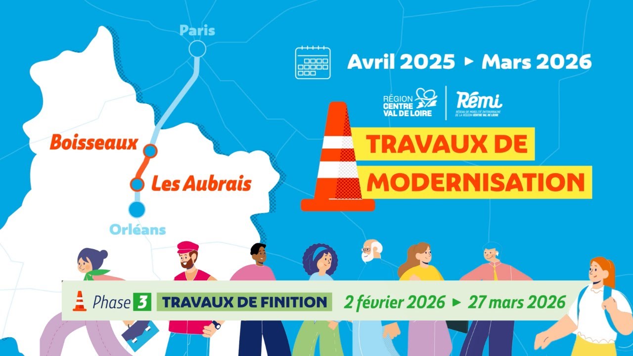 🚧🚆 Travaux ligne Paris–Orléans (2025–2026) : comprendre la phase 3 | Rémi Centre-Val de Loire